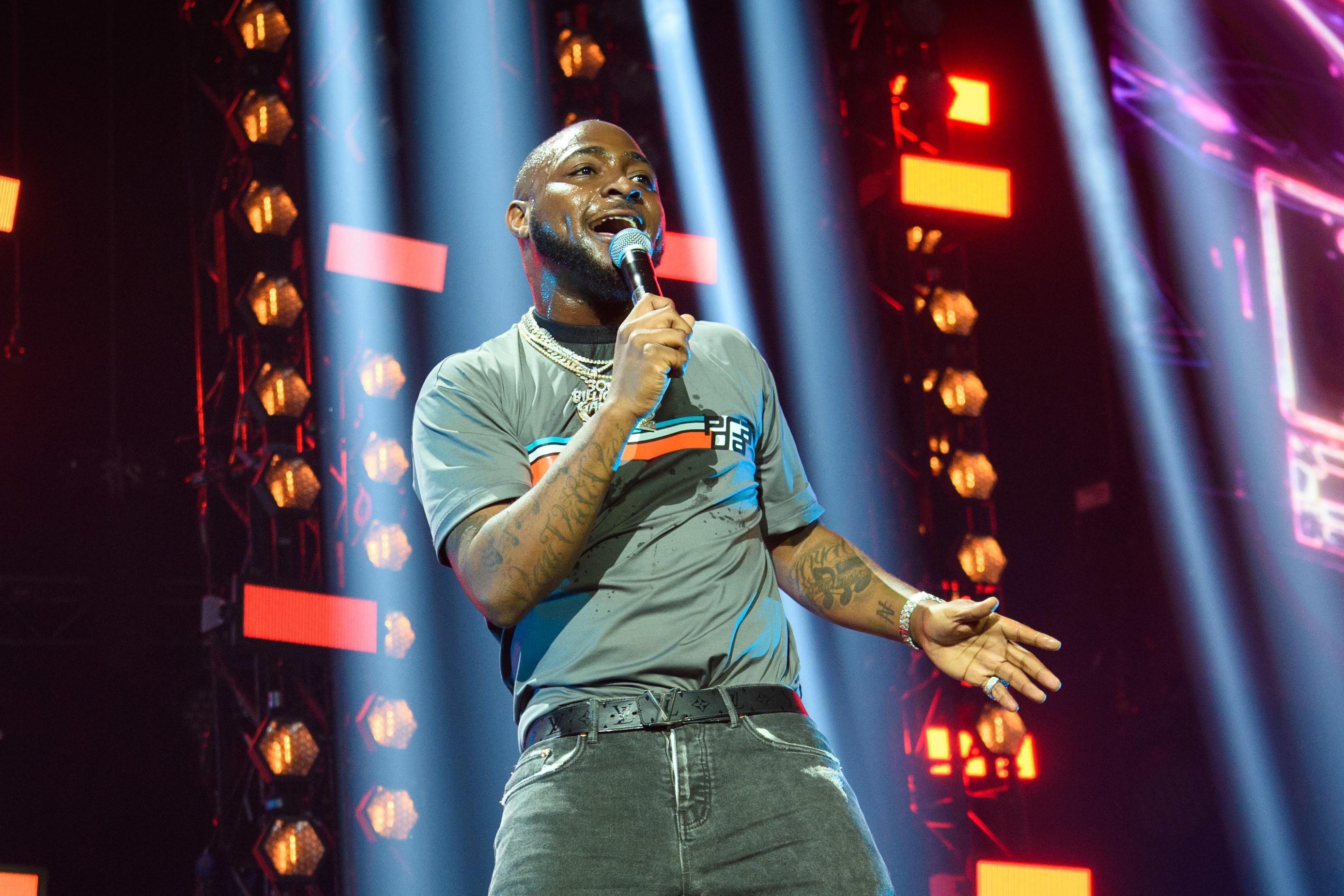 Davido performing live